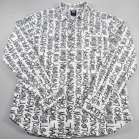 Stussy Other - Vintage Stussy All Over Print Button Up Shirt Men L